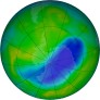 Antarctic ozone map for 2024-12-03